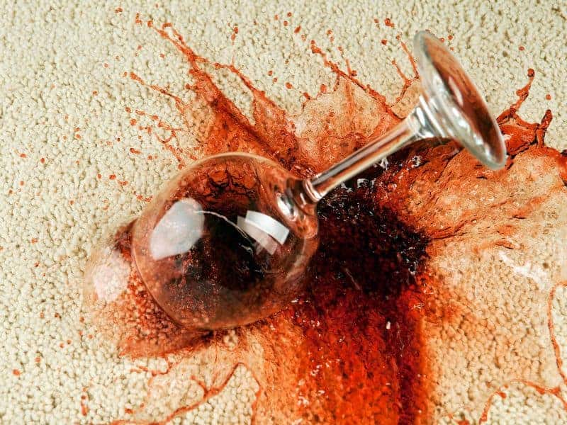 wine glass spill on carpet.