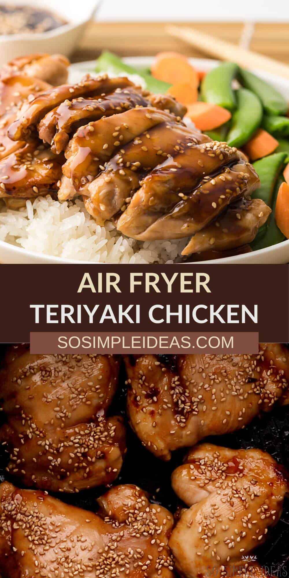 air fryer chicken teriyaki pinterest image.