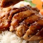 air fryer chicken teriyaki over rice.