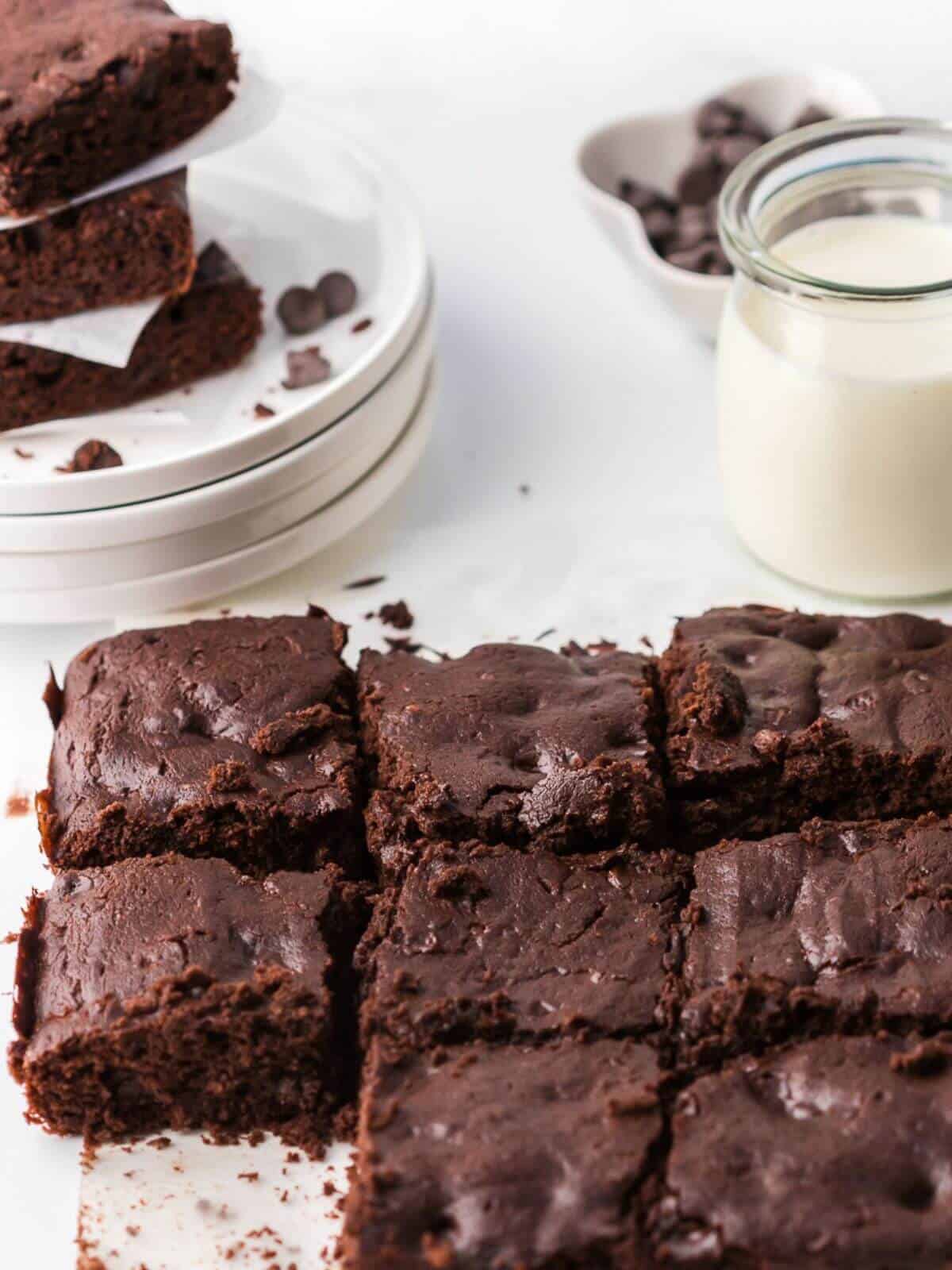 carbquick brownies with glass of milk.