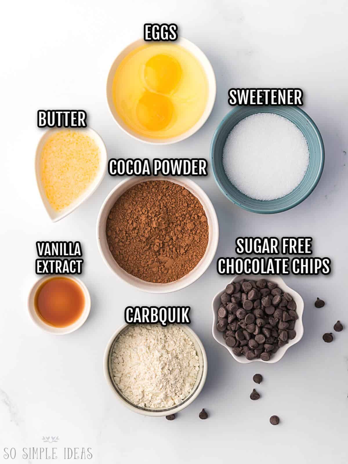 carbquik brownies recipe ingredients.