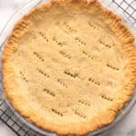 carbquick pie crust on cooling rack.