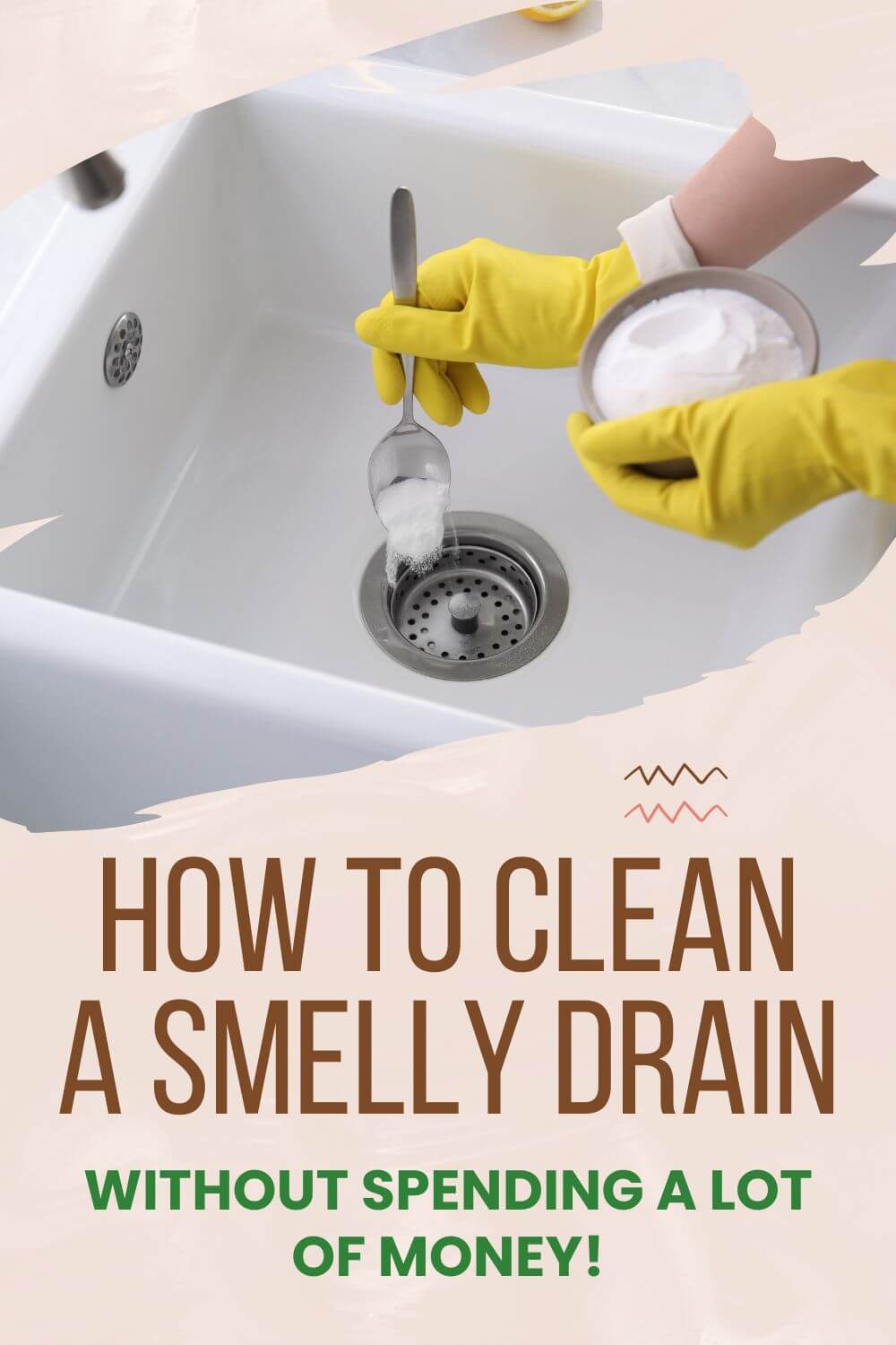 how to clean a smelly drain pinterest image.
