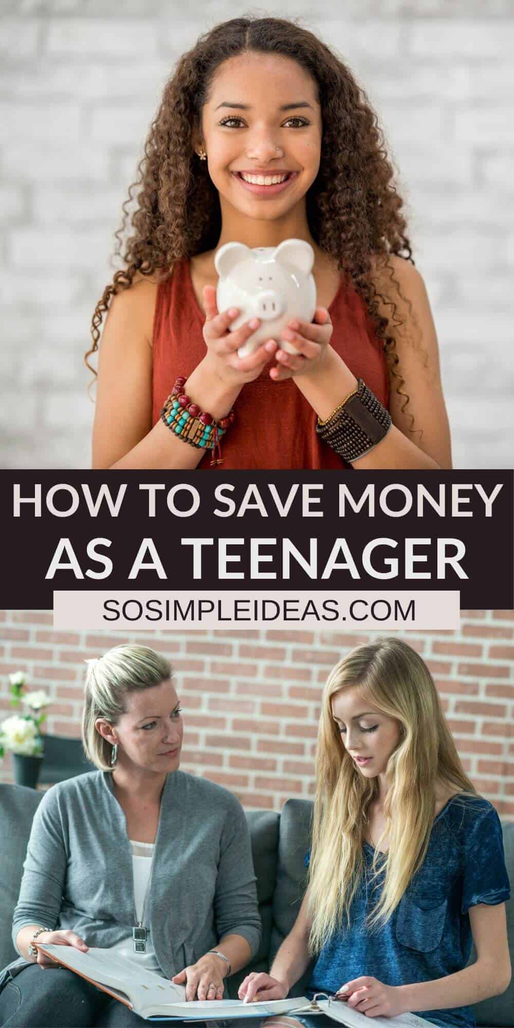 how to save money as a teenager pinterest image.