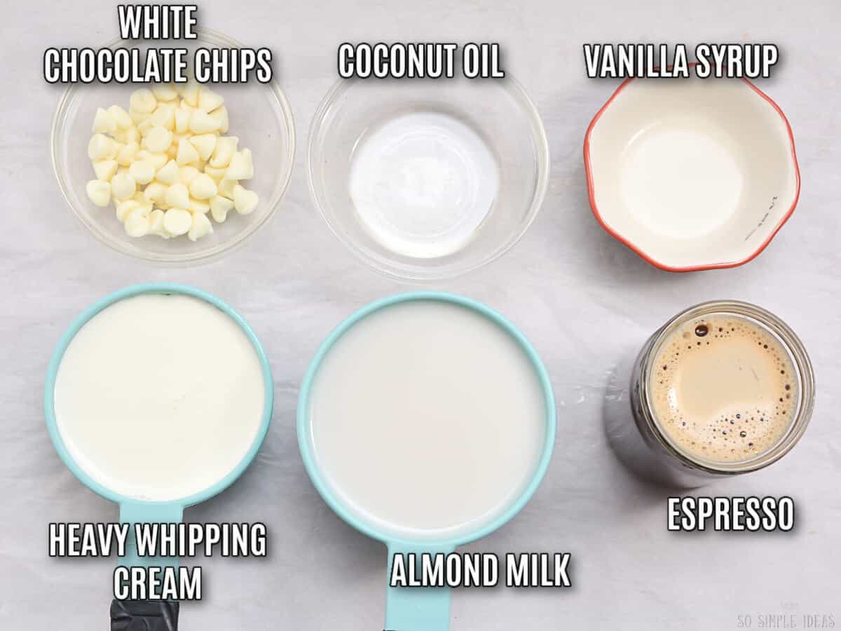 white chocolate mocha recipe ingredients.