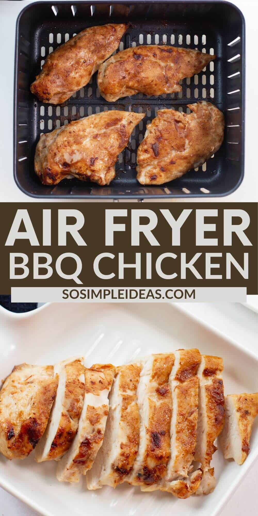 air fryer bbq chicken pinterest image.
