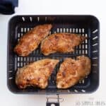 air fryer bbq chicken in basket.