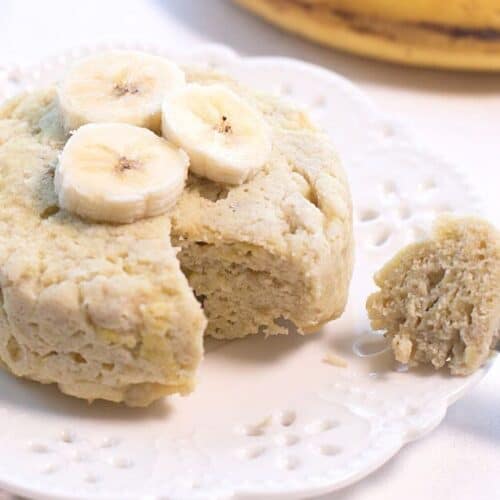 banana mug cake fork bite.