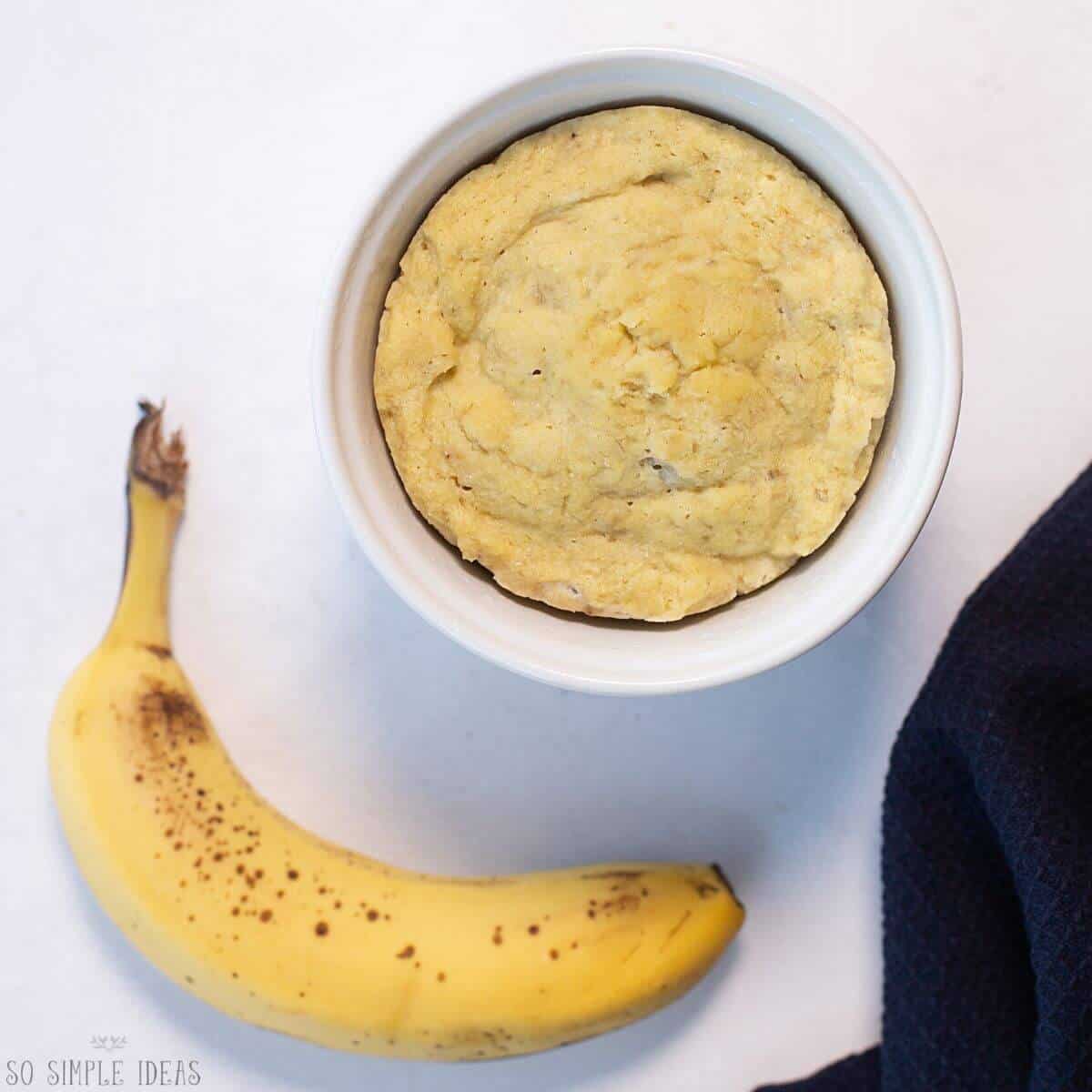 mug cake with banana.