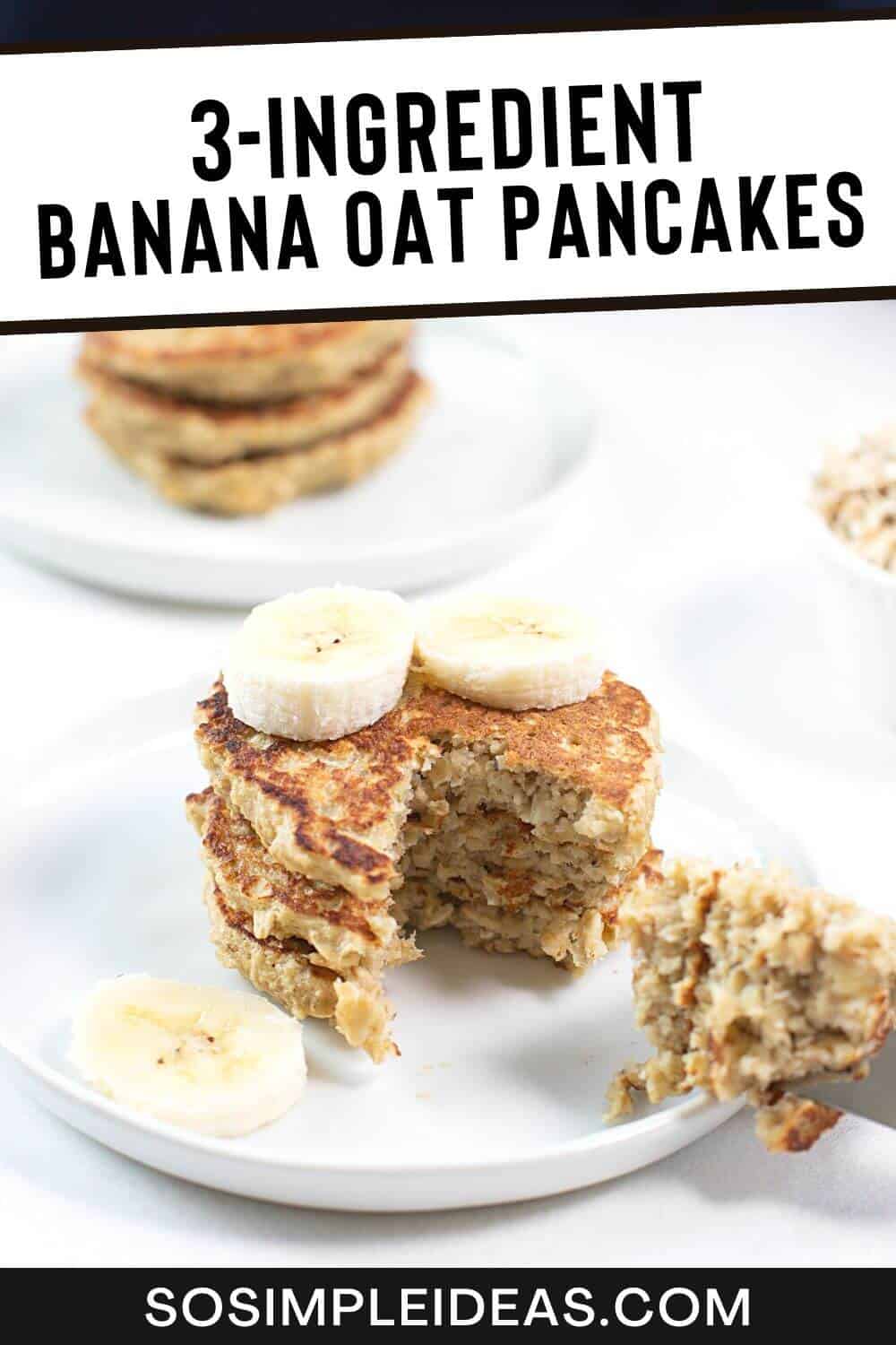 banana oat pancakes pinterest image.