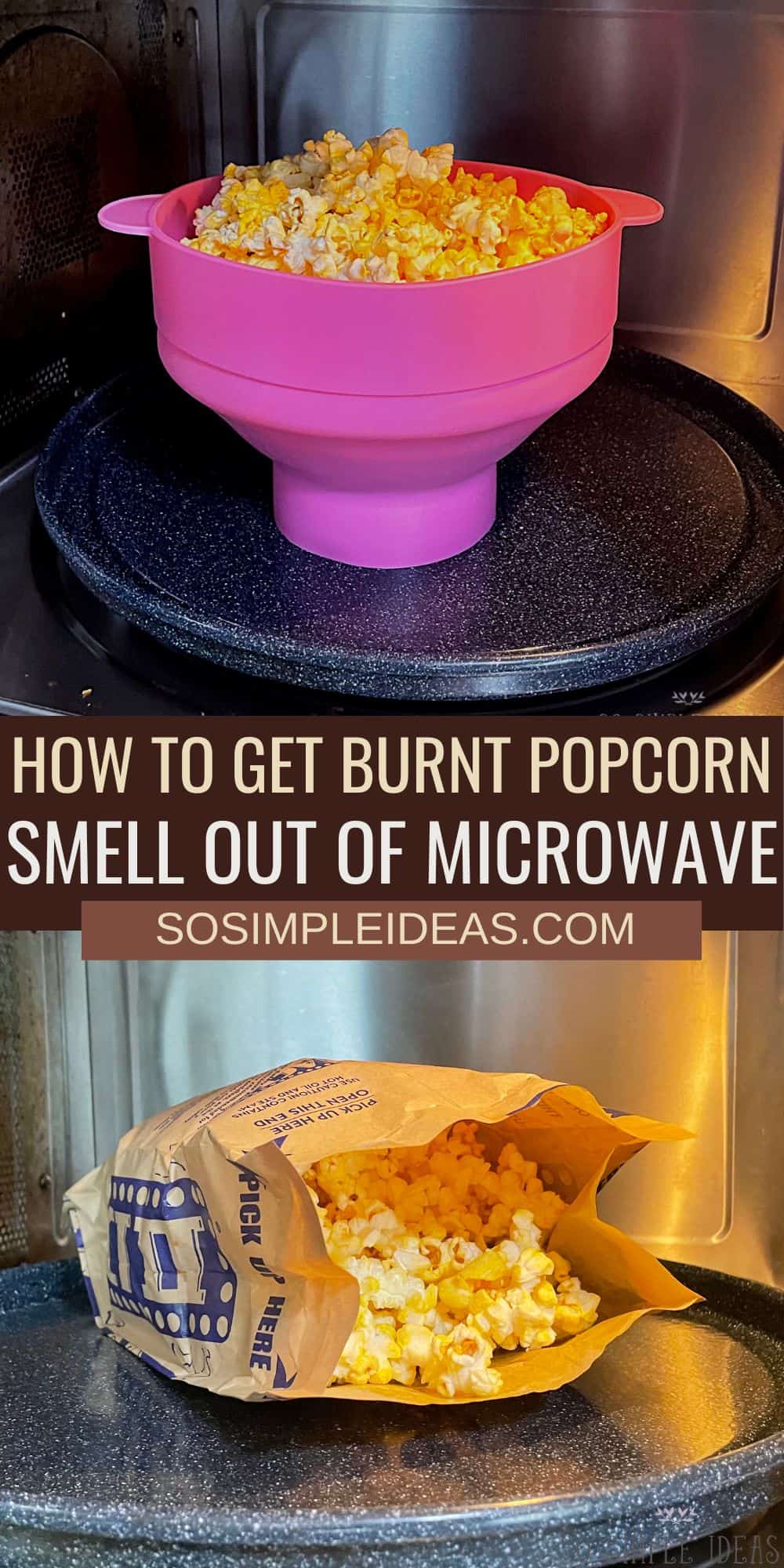 how to get burnt smell out of microwave pinterest image.